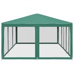 vidaXL Tente de fête avec 10 parois latérales en maille vert 6x4m PEHD