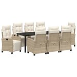 vidaXL Ensemble de salle à manger pour jardin 9 pc Beige polyrotin