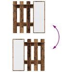 vidaXL Porte-manteau mural avec stockage avec miroir Bois ancien 100 x 10 x 100 cm