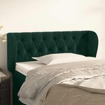 vidaXL Tête de lit avec oreilles Vert foncé 93x23x78/88 cm Velours