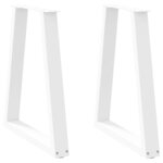 vidaXL Pieds de table à manger en forme de V  2 pièces  blanc  50x(72-73 3) cm  acier