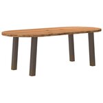 vidaXL Table à manger 220x100x74 cm bois de chêne massif ovale