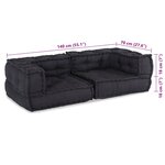 vidaXL Canapé modulaire 2 places anthracite 140x70x36 tissu