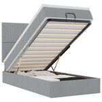 vidaXL Cadre de lit ottoman et matelas gris clair 90x190 cm tissu