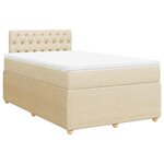 vidaXL Sommier à lattes de lit avec matelas crème 120x190 cm tissu