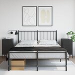 vidaXL Tables de chevet 2 Pièces noir 36x39x68 cm acier laminé à froid