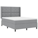 vidaXL Lit à ressorts avec matelas Gris clair 140 x 190 cm tissu