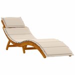 vidaXL Chaise longue 2 Pièces Blanc 184 x 55 x 64cm Bois d'acacia massif