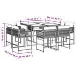 vidaXL Ensemble à manger de jardin et coussins 9 Pièces beige Poly rotin