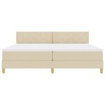vidaXL Lit à ressorts avec matelas Crème 200 x 200 cm tissu