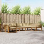 vidaXL Ensemble de canapés d'extérieur 7 Pièces Naturel et Beige