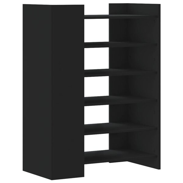 vidaXL Armoire à chaussures noir 74 5x37 5x100 cm bois d'ingénierie
