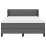 Lit à ressorts vidaXL avec matelas gris foncé 140x190 cm en tissu