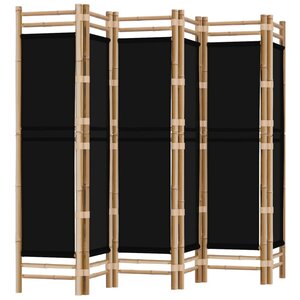 vidaXL Cloison de séparation pliante 6 panneaux 240 cm Bambou et toile