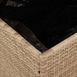 vidaXL Boîte de rangement de jardin beige résine tressée bois d'acacia