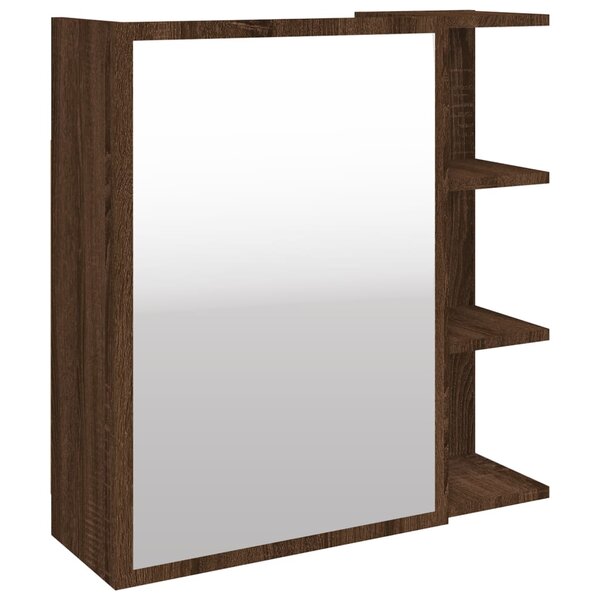 vidaXL Armoire à miroir de salle de bain Chêne marron 62 5x20 5x64 cm