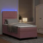 vidaXL Lit à ressort LED avec matelas Rose 90 x 200 cm Velours