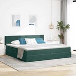 vidaXL Lit de rangement LED avec matelas Vert foncé 200 x 200 cm