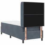 vidaXL Lit à ressorts avec matelas & LED gris foncé 80x200 cm en velours