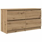 vidaXL Meuble TV chêne artisanal 100x35x54 cm bois d'ingénierie
