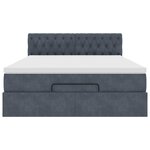 vidaXL Cadre de lit ottoman avec matelas gris foncé 140x200 cm velours