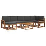 vidaXL Ensemble de canapés d'extérieur 8 pc Naturel et Anthracite