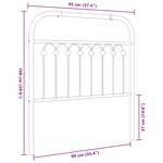 vidaXL Tête de lit métal noir 90 cm