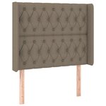vidaXL Sommier à lattes de lit matelas et LED Taupe 90x190 cm Tissu
