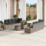 vidaXL Ensemble de canapé de jardin 11 Pièces Gris  Gris foncé