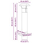 vidaXL Extension de Conduit Argent 25 x 25 x 82 cm Acier inoxydable