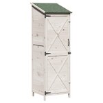vidaXL Abri de jardin Blanc 59 5 x 56 x 176 5 cm Bois d'ingénierie