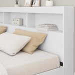 vidaXL Tête de lit de rangement Blanc 200 cm Bois d'ingénierie