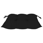 vidaXL Chaises de jardin lot de 6 et coussins noir Bois de teck solide
