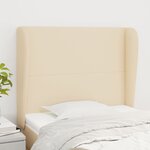 vidaXL Tête de lit avec oreilles Crème 93x23x118/128 cm Tissu