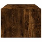 vidaXL Meuble TV avec lumières LED chêne fumé 100X35 5x25 cm