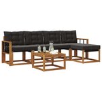 vidaXL Ensemble de canapés d'extérieur 6 pc Naturel et noir