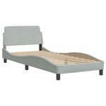 vidaXL Lit avec matelas Hanko gris clair 90x190 cm velours