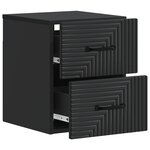 vidaXL Cabinet de chevet mural 2 pc Noir 34 5 x 33 x 40 cm