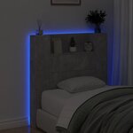 vidaXL Armoire tête de lit avec LED gris béton 100x16 5x103 5 cm