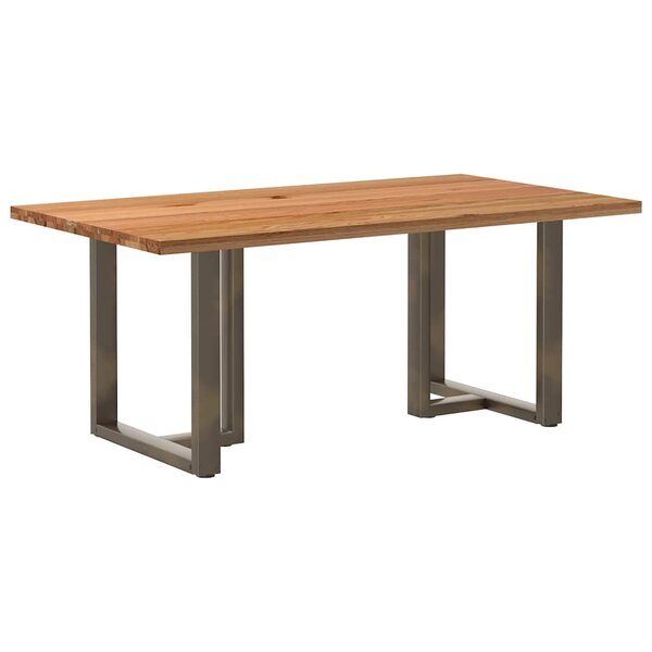 vidaXL Table à manger marron clair bois de chêne massif rectangulaire