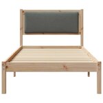 vidaXL Cadre de lit avec tête de lit Gris foncé 90 x 190 cm Pin massif