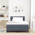 vidaXL Lit à Ressorts avec Matelas & LED Gris Foncé 120x200 cm Velours