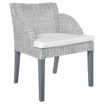 vidaXL Chaises à manger avec coussins lot de 2 gris rotin naturel