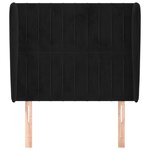 vidaXL Tête de lit avec oreilles Noir 103x23x118/128 cm Velours