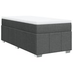 vidaXL Sommier à lattes de lit et matelas Gris foncé 90x190 cm Tissu