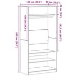 vidaXL Armoire en chêne noir   100 x 50 x 200 cm - Fabriquée en bois d'ingénierie