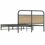 vidaXL Cadre de lit sans matelas 120x190 cm chêne fumé bois ingénierie