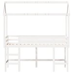 vidaXL Lit superposé et échelle et toit blanc 80x200cm bois pin massif