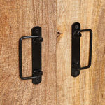 vidaXL Highboard avec portes Bois de mangue massif et brut et métal