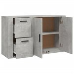 vidaXL Buffet Gris béton 100x33x59 5 cm Bois d'ingénierie